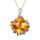 European Woman Party Birthday Wedding Gift Square AAA Zircon 18KT Pendant Charm
