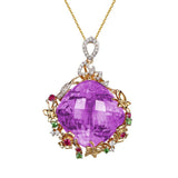 European Woman Party Birthday Wedding Gift Square AAA Zircon 18KT Pendant Charm