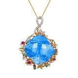 European Woman Party Birthday Wedding Gift Square AAA Zircon 18KT Pendant Charm
