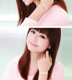 Chinese Woman Child 999 Silver Heart Sutra Bracelet Bangle