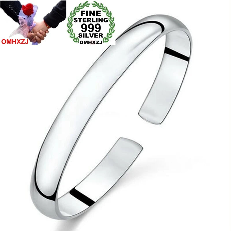 Chinese Woman Child 999 Silver Heart Sutra Bracelet Bangle