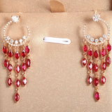 European Fine WomanGirl Tassel Zircon Stud Earrings