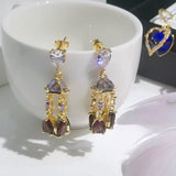 European WomanGirl Party Birthday Wedding Gift Wind Bell Zircon Stud Earrings