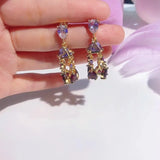 European WomanGirl Party Birthday Wedding Gift Wind Bell Zircon Stud Earrings