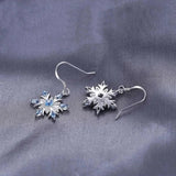 European Zircon Snowflake 18KT Drop Earrings