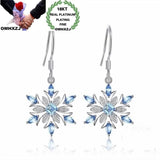 European Zircon Snowflake 18KT Drop Earrings
