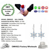 European Zircon Snowflake 18KT Drop Earrings