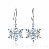 European Zircon Snowflake 18KT Drop Earrings