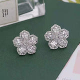 European Fine Zircon Stud Earrings