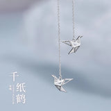 European Fine Woman Party Wedding Gift Paper Cranes 18KT Earrings