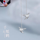 European Fine Woman Party Wedding Gift Paper Cranes 18KT Earrings
