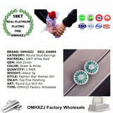18KT Round Zircon Stud Earrings for Women