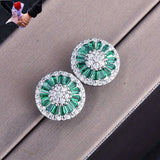 18KT Round Zircon Stud Earrings for Women