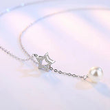 Pentagram Pearl Necklace 925 Silver Chain Pendant NK22