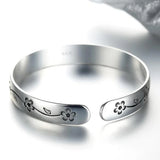 Ethnic Retro Plum Flower 999 Silver Thai Bangle SZ78