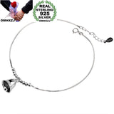 S925 Sterling Silver Anklet Lucky Bell Hot Jewelry European Girl Gift