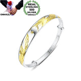 Vintage Dragon Phoenix 999 Silver Bangle BA123
