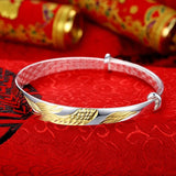 Vintage Dragon Phoenix 999 Silver Bangle BA123