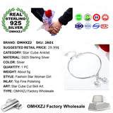 European Star Cube S925 Sterling Silver Pendant Anklet JA01