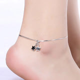 European Star Cube S925 Sterling Silver Pendant Anklet JA01