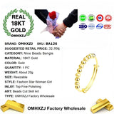 Vintage Hollow Nine Beads 18KT Banglet - European Hot Woman Girl Party Gift