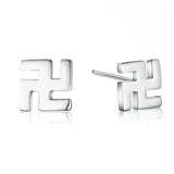Men's 925 Sterling Silver Cross Stud Earrings, Party Gift