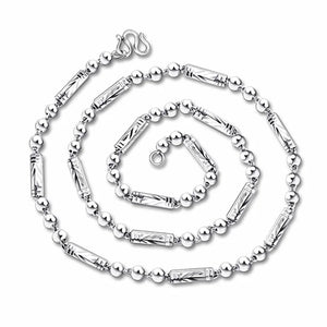 European Man Party Wedding Gift Beads 925 Silver Chain Necklace