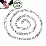 European Man Party Wedding Gift Beads 925 Silver Chain Necklace
