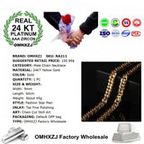 European Man Wedding Gift 24KT Yellow Chain Necklace NA211