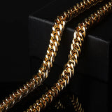 European Man Wedding Gift 24KT Yellow Chain Necklace NA211