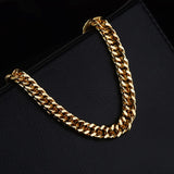 European Man Wedding Gift 24KT Yellow Chain Necklace NA211