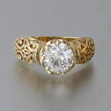 Zircon Flower 18KT 925 Silver Ring RR943