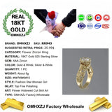Zircon Flower 18KT 925 Silver Ring RR943