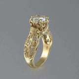 Zircon Flower 18KT 925 Silver Ring RR943