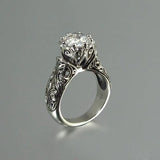 Zircon Flower 18KT 925 Silver Ring RR943