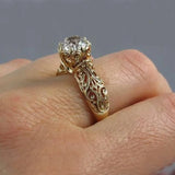 Zircon Flower 18KT 925 Silver Ring RR943