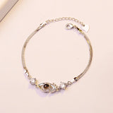 OMHXZJ Heart LOVE Projecting 18KT Bracelet BA130