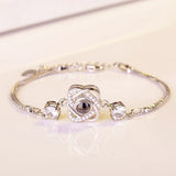 OMHXZJ Heart LOVE Projecting 18KT Bracelet BA130