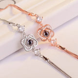 OMHXZJ Heart LOVE Projecting 18KT Bracelet BA130