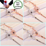 OMHXZJ Heart LOVE Projecting 18KT Bracelet BA130