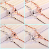 OMHXZJ Heart LOVE Projecting 18KT Bracelet BA130