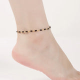 European Woman Girl Slim Red Agate 18KT Anklet JL01
