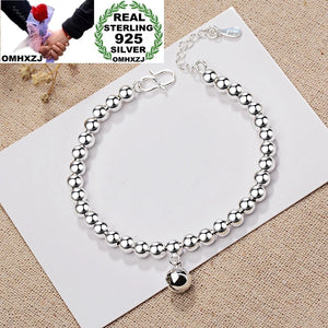 European Woman Vintage Beads Bell 925 Sterling Silver Bracelet