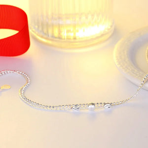 Vintage Beads 925 Silver Anklet Two Lines