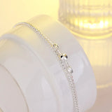 Vintage Beads 925 Silver Anklet Two Lines