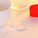 Vintage Beads 925 Silver Anklet Two Lines