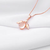European Woman Party Angel Wing Rose Quartz S925 Silver Pendant Necklace