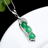European Woman Party Gift Chalcedony Zircon Silver Necklace Pendant