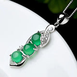 European Woman Party Gift Chalcedony Zircon Silver Necklace Pendant