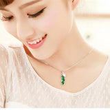 European Woman Party Gift Chalcedony Zircon Silver Necklace Pendant